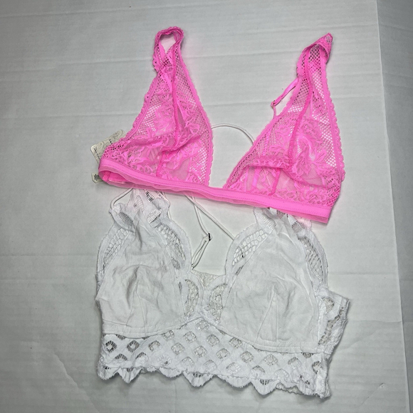 Free People Pink and White Lace Bralette Set - Picture 4 of 5